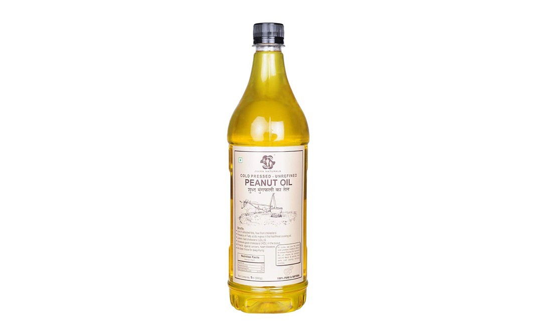 Jivika Naturals Cold Pressed  Unrefined Peanut Oil   Plastic Bottle  1 litre